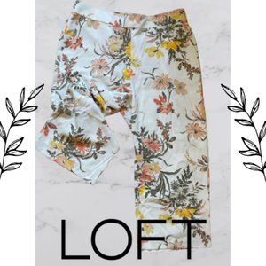 NWT Floral Wide Leg Cropped Summer Pants | LOFT